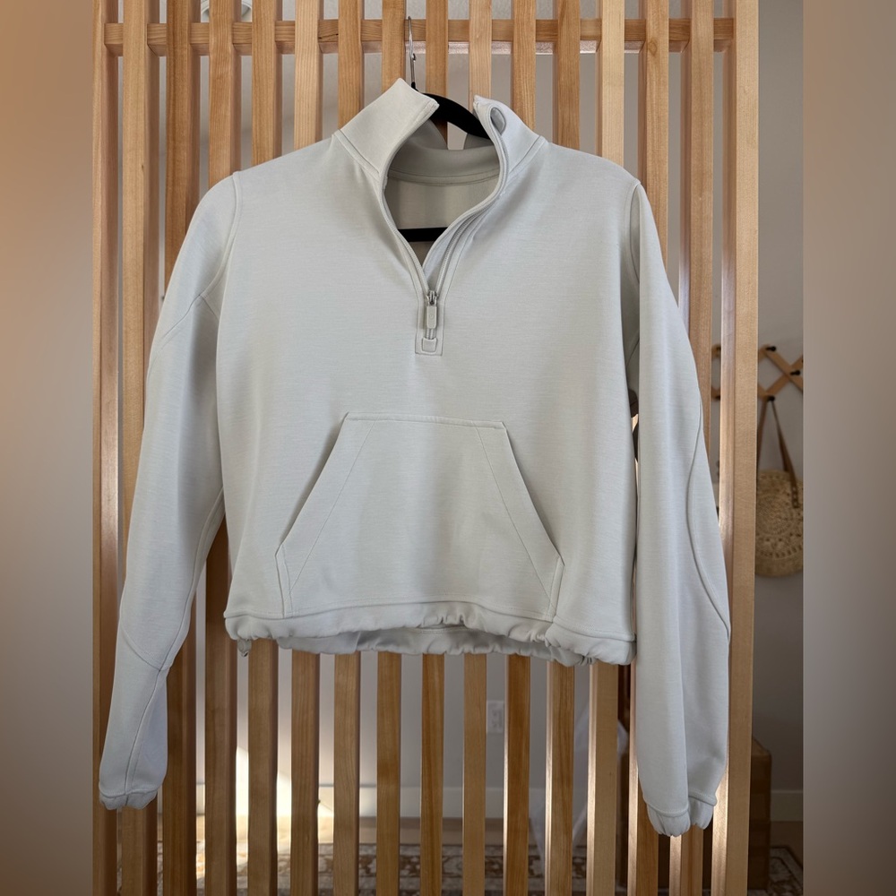 Lululemon Brushed Softstreme Half Zip Jade Gray 2
